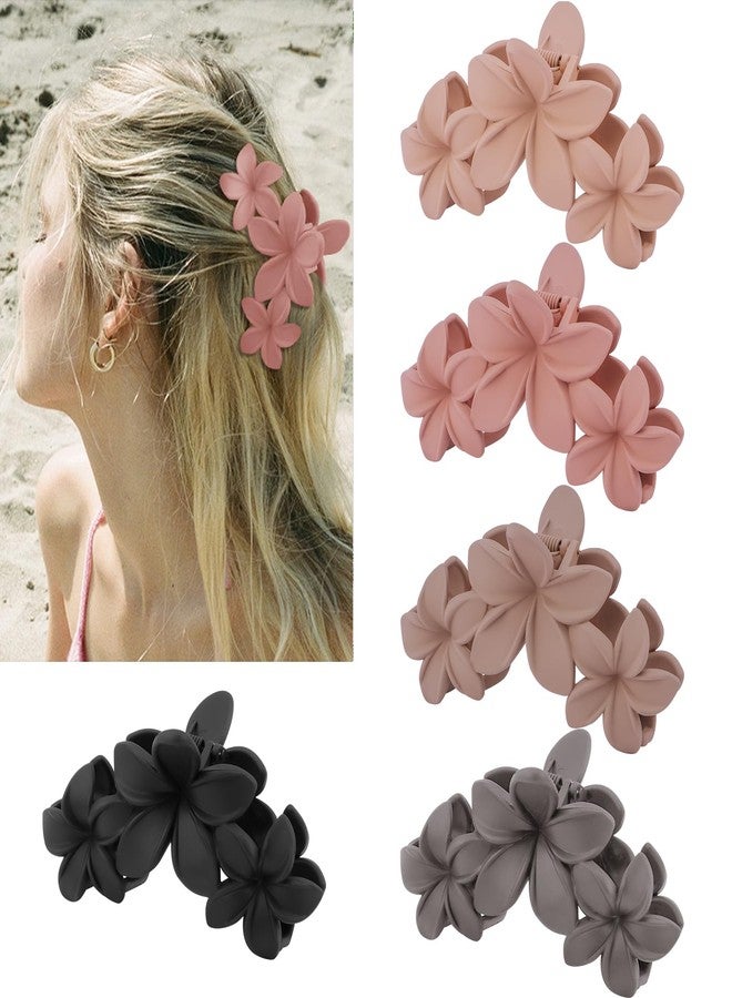 Canitor Flower Claw Clips for Women Hair Clips for Thick Thin Hair Hawaiian Plumeria Flower Clip Cute Summer Beach Hair Accessories Preppy Teen Girl Gifts Trendy Stuff - Image 1